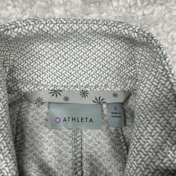 Athleta Criss Cross Hope Herringbone Zip Up Jacket Fitted Gray - Picture 5 of 14